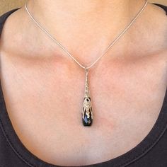 Sterling Silver Obsidian Necklace - Black Obsidian - Black Crystal Necklace  - Obsidian Pendant - Base Chakra Stone - 14k Gold Filled Chain Natural stone pendant with 925 sterling silver or 14k gold filled chain. Pendant size is: 7 cm / 2.7 inch Available chain lengths: 16 inch / 40 cm 18 inch / 45 cm Stone characteristics and properties: Obsidian: Is associated with the Base Chakra The Obsidian is a volcanic glass, which has the ability to lead us to truth and clarity in order to find the right Black Crystal Necklace, Silver Obsidian, Base Chakra, Obsidian Necklace, Black Obsidian, Necklace Black, Chakra Stones, Chain Pendant, Black Crystals