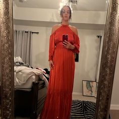 Calypso Xs Burnt Orange Maxi Dress! Boho Style! Silk Nwt Retails $600 I’m 5’5 121 Bohemian Pleated Maxi Dress For Party, Bohemian Long Sleeve Maxi Dress For Cocktail, Bohemian Off-shoulder Evening Dress, Bohemian Floor-length Dress For Night Out, Burnt Orange Maxi Dress, Maxi Dress Boho Style, Maxi Dress Silk, Maxi Dress Boho, Orange Maxi Dress