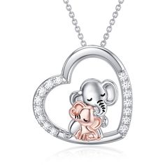 PRICES MAY VARY. Ideal Jewelry Gift for Mom - This cute animal heart necklace is also a wonderful daily jewelry. Wearing this pendant necklace with your beautiful outfit will make you more charming. A meaningful present for Mothers' Day, Valentines Day, Birthday to express your love. Mom Elephant Necklace - The warm and lovely mother and child elephant hugging in an infinity heart, showing the love between mother and daughter is selfless and forever. It is a special gift for you to express your Clavicle Chain Jewelry For Best Friend On Mother's Day, Mother's Day Clavicle Chain Jewelry For Best Friend, Collar Necklace For Best Friend Gift On Mother’s Day, Cute Clavicle Chain Jewelry For Valentine's Day, Valentine's Day Birthday Clavicle Chain Jewelry, Cute Heart Pendant Charm Necklace For Best Friend, Pendant Charm Necklaces For Best Friend And Mother's Day, Best Friend Gift Pendant Charm Necklaces For Mother's Day, Birthday Charm Necklaces For Valentine's Day