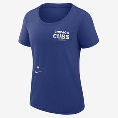 Combining sweat-wicking technology with soft tri-blend fabric, the Chicago Cubs Authentic Collection Early Work T-Shirt helps keep you dry and comfortable as you support your favorite MLB team. Nike Team Spirit Moisture-wicking T-shirt, Nike Sports Tops In Tri-blend, Nike Tri-blend Tops For Sports, Nike Tri-blend Sports Top, Nike Moisture-wicking Fan Apparel T-shirt, Dri-fit Team Spirit T-shirt With Crew Neck, Team Spirit Dri-fit Moisture-wicking T-shirt, Nike Tri-blend Sports T-shirt, Nike Dri-fit T-shirt For Athleisure