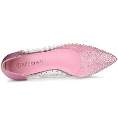 These ballet flats feature a pointed toe, comfy flat heels, and rhinestone decoration, which make you look more fashionable and beautiful. They are easy to slip on and comfortable to wear all day, and what's more, they are easy to match your dresses, skirts, or jeans to provide a stylish look. It is perfect for festivals, evening parties, and weddings. Party Pointed Toe Synthetic Flats, Synthetic Pointed Toe Flats For Party, Party Ballet Flats In Synthetic Material, Party Synthetic Ballet Flats, Evening Flats With Rhinestones And Pointed Toe, Pink Pointed Toe Ballet Flats For Party, Ballet Flats Pink, Rhinestone Ballet Flats, Mary Jane Ballet Flats