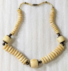 2 Vintage Ethnic Cream Colored African Bone Beads Beaded Chunky  Necklaces  | eBay Chunky Necklaces, Antique Jewelry Necklace, Bone Beads, Chunky Necklace, Vintage Watches, Cream Color, Antique Jewelry, Jewelry Necklace Pendant, Bones