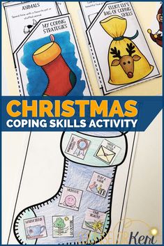 christmas coping skills activity for kids to do with the santa's stocking and other holiday activities