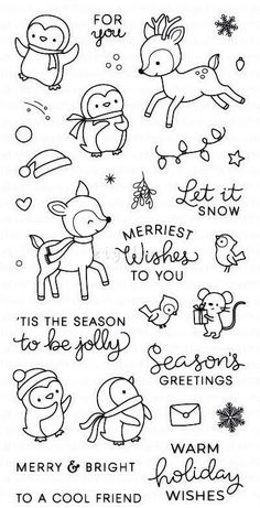 the stamps on this sheet are hand drawn and have been used to create christmas cards