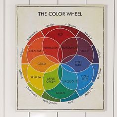 the color wheel is on display in a white frame