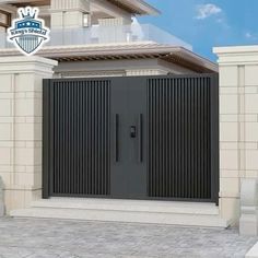 an image of a modern gated entrance to a house