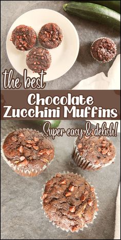 the best chocolate zucchini muffins are super easy and delishly delicious