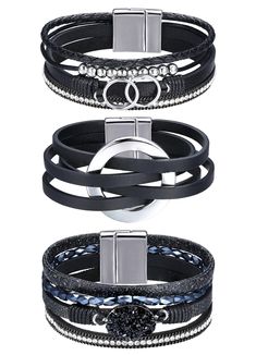 PRICES MAY VARY. 🌷🌷【Unique Boho Bracelet Set】Indulge in our set of 3 leather bracelet wraps featuring crystal beads, multi-layer, and resin stone styles. Explore a wide range of styles with our diverse selection. Versatile for any occasion, whether it's shopping, work, parties, dances, or dates, these bracelets is sure to turn heads and garner compliments. 🌷🌷【Premium Craftsmanship】Our leather cuff bracelet set is meticulously handcrafted using environmentally-friendly leather. The boho brace Bracelets Western, Western Bracelets, Leather Wrap Bracelets, Bracelets Leather, Work Parties, Leather Bracelets Women, Boho Wrap Bracelet, Resin Stone, Turquoise Leather