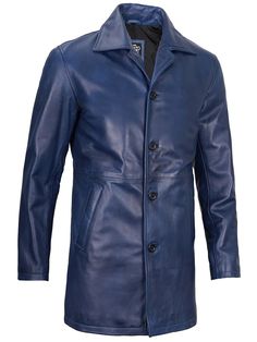 The Blue Wax Mens Leather Car Coat is more than just outerwear; it's a walk-through time. Crafted from lambskin leather with a unique wax finish, this coat exudes a vintage charm that sets you apart from the crowd. Specification: 100% Real Lambskin Leather. Internal fully lined with soft polyester. Front button closure. Two outside and two inside pockets. One extra inside a mobile pocket. Blue Wax Color. Confident Fashion, Leather Varsity Jackets, Leather Jacket With Hood, Confident Style, Coat Style, Petite Jacket, Car Coat, Motorcycle Leather, Biker Leather