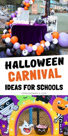 halloween carnival ideas for schools with text overlay