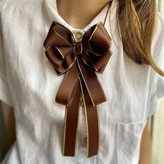 26+ Must-have Preppy Capsule Wardrobe Essentials For Your Daily Preppy Outfits - Rozaliee Navy Bow Tie, Cowboy Accessories, Brown Bow Tie, Bow Brooch, Designer Ties