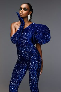 Royal Jumpsuit, Blue Jumpsuits And Rompers For Party Season, Glamorous Formal Sequin Jumpsuits And Rompers, Glamorous Formal Jumpsuits And Rompers With Sequins, Glamorous Evening Jumpsuits And Rompers For Holidays, Elegant Party Jumpsuits And Rompers With Contrast Sequin, Elegant Evening Jumpsuits And Rompers With Contrast Sequin, Glamorous Holiday Evening Jumpsuits And Rompers, Glamorous Blue Jumpsuits And Rompers For Party