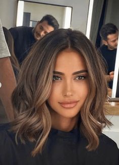 Ash Brown And Caramel Balayage, Chocolate Hair Color With Highlights, Medium Ash Brown Hair, Perfect Balayage, Sunkissed Hair, Balayage Brown, Mom Cut