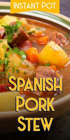 the spanish pork stew is ready to be eaten