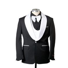 Group Orders: Receive A Free Any Color Dress Shirt Or Any Color Tie & Hankie One Button Single Breasted Black Satin Shawl Lapel One Chest Pocket Front Jetted Pockets Color : Black This Item Is Ideal For Weddings, Proms, Black Tie, Business And Other Formal Events. Shawl Lapel Tuxedo, Button Shawl, Satin Shawl, Color Dress, Black Satin, Black Tie, Mens Suits, Formal Event, Chest Pocket