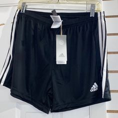 Pictured - Size Large Additional Sizes Available! Black Adidas Shorts For Summer, Adidas Black Summer Shorts, Adidas Black Shorts, Adidas Shorts Women, Black Adidas Shorts, Floral Tights, Adidas Activewear, Teal Shorts, Soccer Shorts