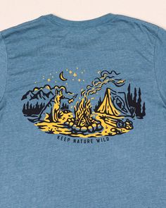 The stars are out, the moon is high, and you’re roasting marshmallows with your dog…well, your dog is roasting a bone…but, you get the idea. This comfy long-sleeve tee was designed for campfire-loving adventurers like you & your pup. Regular Fit Cotton/Poly Blend We’re not your average outdoor brand... Together we pick up one pound of trash from the wild for every product sold! Find out more here! River Shirt Ideas, Travel Tshirt Design Ideas, Nature Shirt Design, Simple T Shirt Design, Simple Tees Design, T Shirt Design Ideas Creative, Outdoor Fits, Shadow Poster, Campfire Design