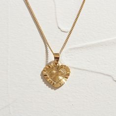 THE HEART PENDANT NECKLACE Gold Heart Pendant, 18k Gold Chain, Nickel Plating, Heart Pendant Gold, Dragon Pendant, Delicate Chain, Chain Necklaces, Gold Heart, Heart Pendant Necklace