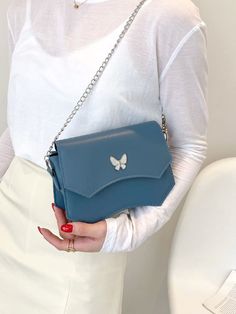 Bag For Love -Minimalist Butterfly Decor Chain Flap Novelty Bag - Women Crossbody Product Description Color Blue Strap Type Chain Pattern Type Plain Style Fashionable Bag Size Small Quantity 1 piece Type Novelty Bag Coating 100% Polyurethane Composition 100% Polyurethane Material PU Leather Size Chart INCH CM Size Bag Width Bag Height Bag Length Strap Length one-size 2.8 5.9 7.9 43.3 Size Bag Width Bag Height Bag Length Strap Length one-size 7 15 20 110 Similar Products h2 { text-align: center; Trendy Blue Shoulder Bag For Gift, Trendy Blue Bag With Chain Detail, Chic Blue Bag With Chain, Chic Blue Bag With Chain Detail, Chic Blue Chain Bag, Blue Everyday Bag With Chain Strap, Everyday Blue Bags With Chain Strap, Blue Bags With Chain Strap For Everyday, Blue Bag With Chain Strap For Everyday Use