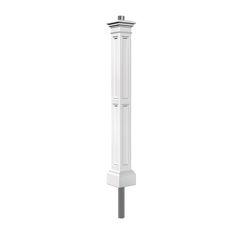 a tall white pole with a clock on it's top and two columns at the base