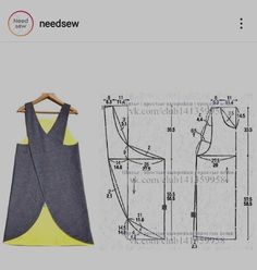 a sewing pattern for a dress with an apron on it