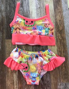 Ready to ship. Please allow 2-4 weeks to ship Fitted Swimwear For Summer Playtime, Playful Summer Swimming Sets, Playful Swimwear Set For Summer, Fun Pink Summer Sets, Playful Summer Pool Sets, Cute Summer Pool Sets, Cute Fitted Summer Sets, Playful Fitted Sets For Vacation, Fun Summer Swimming Sets