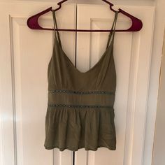 This Is A Strappy, Never Worn Tank Top From The Brand Trixxi And I Originally Bought It From Francesca’s. Summer V-neck Tops With Straps, Casual Summer Camisole For Night Out, Casual Green Tops With Straps, Green Strapped Summer Top, Green Strappy Beach Top, Green Summer Top With Straps, Green Summer Tops With Straps, Strappy Summer Tops For Vacation, Strappy Tops For Summer Vacation