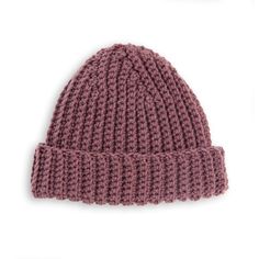 a knitted hat on a white background with clippings to the front and side