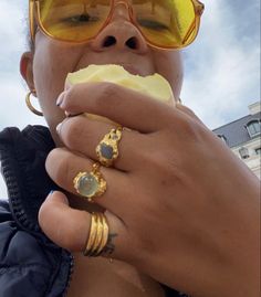 Fav Aesthetic, Golden Rings, Twenty Twenty, Birthstone Rings, Beachy Vibes, Gold Aesthetic, Ring Stack, Nail Jewelry