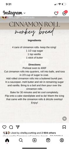 the cinnamon roll worksheet is shown with instructions for making it easy to use