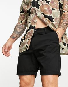 Shorts by ASOS DESIGN Add-to-bag material Regular rise Belt loops Functional pockets Slim fit Men’s Dress Shorts Outfit, Black Stretch Mid-thigh Length Shorts, Men’s Black Shorts Outfit, Black Cotton Mid-thigh Shorts, Black Mid-thigh Cotton Shorts, Slim Chinos, Slim Fit Chinos, Maternity Shops, Brunch Outfit