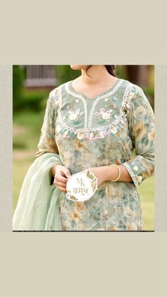 Insta id rasookh_creations Printed Suit Design, Ladies Suit Design, Cotton Suit Designs, Simple Suit, Cotton Tops Designs, Casual Embroidery, Punjabi Suits Designer Boutique, Punjabi Suits Designer, Embroidery Suits Punjabi