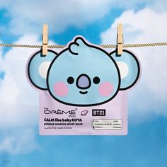 CALM Like Baby KOYA Printed Essence Sheet Mask (Cica, Cucumber Seed Oil, Mulberry) Sheet masks The Crème Shop x BT21 BABY The Crème Shop, The Creme Shop, Creme Shop, Fig Fruit, Cucumber Seeds, Baby Sheets, Licorice Root Extract, Cosmetics Skincare, Prevent Acne