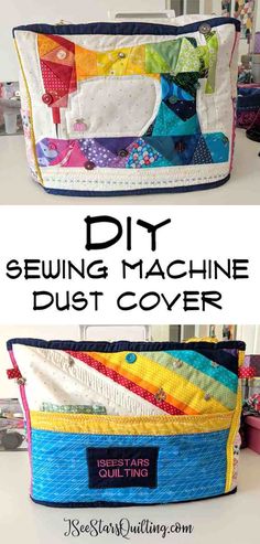 the sewing machine dust cover has been made with fabric and is ready to be sewn