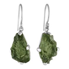 PRICES MAY VARY. Moldavite's rare occurrence and marvelous and intense green color make it highly valuable and collectible Each Moldavite is natural and unique - each pendant will differ slightly based on the natural variations and crystal shapes Hand made Sterling Silver Earrings with genuine collector grade 8-15 cts Rough Moldavite We are a long time official distributor of legally mined Moldavite from the Czech Republic Ships with Certificate of Authenticity in elegant Gift Box Natural Rough Opal Drop Earrings, Silver Handmade Jewelry, Handmade Jewelry Earrings, Crystal Shapes, Sterling Silver Jewelry Handmade, Jewelry Earring, Sterling Silver Dangle Earrings, Unique Jewelry Designs, Made In Heaven