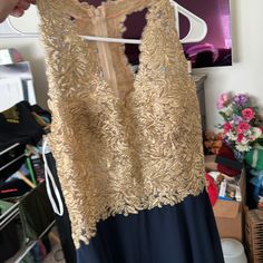 Lace Dress Formal Wear; Golden Lace Just A Bit Too Tight On Me And Couldn’t Return It Lace Dress Formal, Chiffon Lace Dress, Golden Lace, Formal Wear Dresses, Lace Chiffon, Dress Formal, Chiffon Lace, Asymmetrical Dress, Chiffon Dress