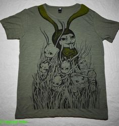 Unique Vintage Retro Printed Evil Rabbits Cotton Summer Tee Shirts, T- ShirtsThese 100% Cotton Tee Shirt are unique and have amazing prints, ideal for festivals travelling or just for looking good.Select The Pattern And Size At CheckoutUN-STRETCHED DIMENSIONSXL = 44 Inch (112 cm) Chest, 30 Inch(76 cm)  lengthL = 40 Inch (102 cm) Chest, 28 Inch (71 cm) lengthM = 38 Inch (97 cm) Chest, 27 Inch (69cm) lengthSizes May Vary Minimally from piece to piece.Postage to Europe and United Kingdom usually ta Unisex Graphic Tops For Summer, Unisex Summer Tops With Graphic Design, Unisex Graphic Design Summer Tops, Unisex Green Screen Print T-shirt, Cotton T-shirt With Screen Print For Festivals, Cotton Screen Print Shirt For Festivals, Casual Festival T-shirt With Graphic Design, Casual Festival Graphic T-shirt, Summer Band Merch Printed T-shirt