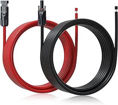 two red and black cables connected to each other