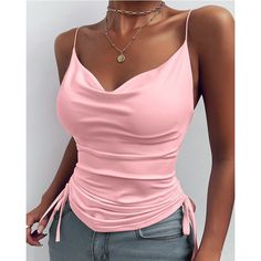 V Neck Spaghetti Strap Sleeveless Blouses Crop Top Basket Veja, Crop Top Pink, Spaghetti Strap Tank Top, Spaghetti Strap Top, V Neck Tank Top, Summer Crop Tops, Bhutan, Summer Tank Tops, Tank Top Camisole