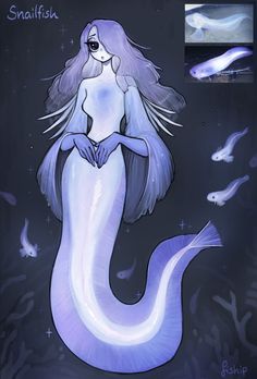 a drawing of a mermaid with long hair