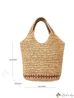 BirdinBag - Chic Straw Bag with Double Handles - Ideal for Stylish Vacations Summer Bucket-shape Shoulder Bag With Handles, Trendy Summer Satchel With Single Handle, Summer Handheld Bag With Single Handle, Trendy Summer Bag With Single Handle, Summer Handheld Shoulder Bag With Single Handle, Summer Daily Use Satchel With Single Handle, Trendy Single Handle Summer Bag, Beach Season Bag With Double Handle, Summer Beach Satchel With Single Handle