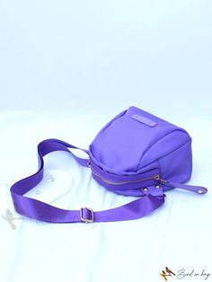 Bird in Bag - Cotton Bag with Solid Color Patches Decorations Large Capacity Purple Crossbody Bag, Purple Large Capacity Crossbody Bag, Purple School Bag With Adjustable Strap, Purple Large Capacity Double Handle Satchel, Large Capacity Purple Satchel, Purple Rectangular Shoulder Bag With Zipper, Purple Satchel With Large Capacity, Chic Purple Travel Shoulder Bag, Trendy Purple Satchel For Everyday Use