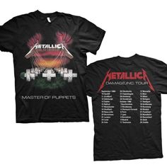 This t-shirt is ideal for fans of Metallica! This black T-shirt features Metallica's "EUROPEAN TOUR '86" design printed across the front and back. Metallica Master Of Puppets, Metallica Tee, Metallica T Shirt, Master Of Puppets, Metal Shirts, Band T Shirts, I'm With The Band, European Tour, Tour T Shirts