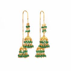 925 Silver Gold Plating Silver Hanging Earrings Weight- 10 Gram 925 Silver gold Plating Threader double Jhumka Earrings, Silver Chain Threader with Tiny 2 Jhumki green Onyx, Screw open hanging Earrings Indian Earring, Indian Wedding Earring All of our pieces are strong and durable and made with care. Earring Indian, Wedding Earring, Earrings Indian, Indian Earrings, Jhumka Earrings, Wedding Jewelry Earrings, Hanging Earrings, Green Onyx, Gold Plated Silver