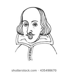 a black and white drawing of shakespeare