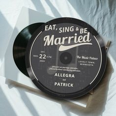 a record with the words eat sing and be married on it