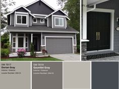 two different color combinations for a house