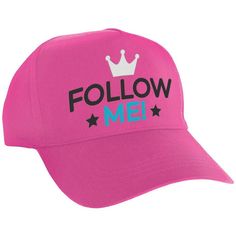 Dress up the guest of honor with this bright pink Internet Famous fabric baseball hat. Printed with a blue white and black Follow Me design this ballcap fits most kids and will make your star an internet sensation. pbKids' Pink Follow Me Trucker Hat product details:-b-p ul liPrinted design-li liRear adjustable snap closure-li liFabric-li liOne size fits most kids-li -ul Adjustable Pink Baseball Cap Birthday, Adjustable Pink Baseball Cap For Birthday, Pink Sports Cap, Playful Pink Cotton Baseball Cap, Pink Hat For Sports Events, One Size Fits Most, Pink Hat For Sports Events, One Size, Pink Sports Event Hat, Adjustable Pink Hip Hop Baseball Cap, Hip Hop Pink Snapback Hat