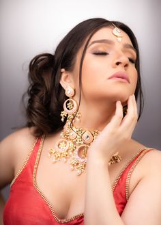 "Shiddat Meenakari Set - Pink Peach Meenakari Necklace Set with Earrings & Tikka. The shell pearls & motifs lend a beautiful chirpy look to Shiddat. Elevate the look of your fancy hair do with the stunning tikka. The set includes a pair of matching earrings. Approximate earrings length is 2.75\". SET INCLUDES : Necklace & Earrings * Tikka can be added Details: Handcrafted Metal: Gold Plated, Metal Alloy Stone: Meenakari Work & Pearls Closure: Post for Pierced Ears DELIVERY: * Rea Meenakari Necklace, Pink Jewelry Set, Necklace Set With Earrings, Bridal Mask, Fancy Hair, Choker Designs, Hair Do, San Ramon, Pink Bridal