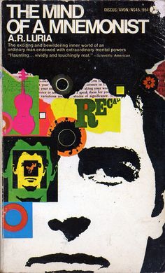 a book cover with an image of a man's face and the words, the mind of a mnemonnist